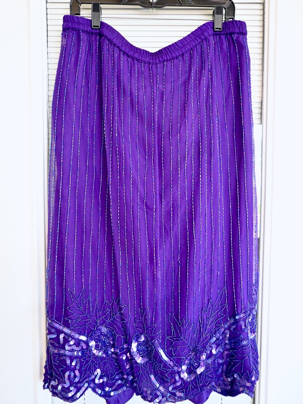 Laurence Kazar Purple Beaded Midi Dress - Picture 5 of 6